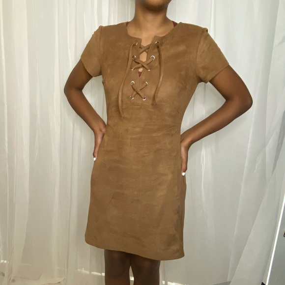 Express Tan Dress - Picture 2 of 6